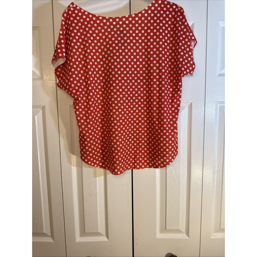 Disney Parks Women's Size XL Minnie Mouse Polka Dots Top‎ Red White Black - Picture 5 of 6